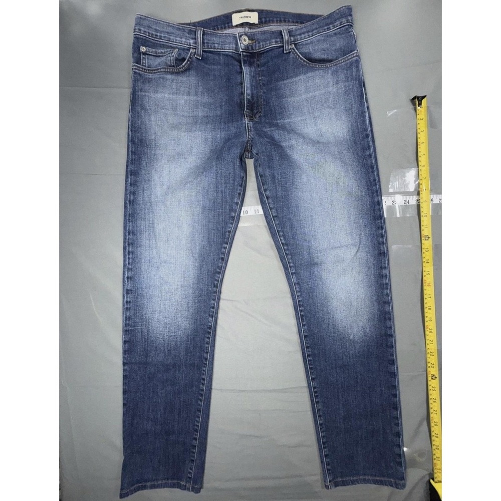 Baldwin Jeans Mens 38x30 Blue Benson Slim Straight Denim Stretch USA Made